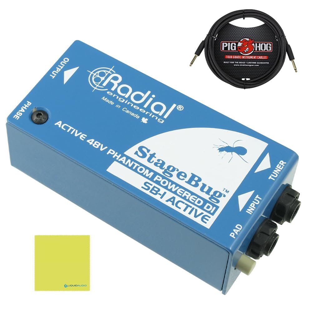 Radial Engineering StageBug SB-1 Compact Active DI Bundle w/Pig Hog PCH10BK 