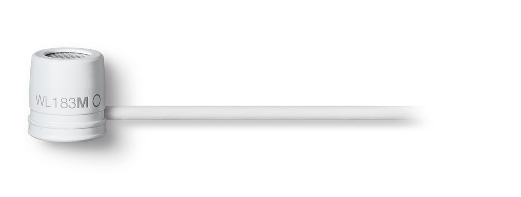 Shure WL183M Professional Low-Profile Lavalier Microphone - Omnidirectional Condenser Lav Mic with TA4F Termination, includes Pouch, Tie Clip & Snap-Fit Windscreen - White (WL183MW/O-TQG)