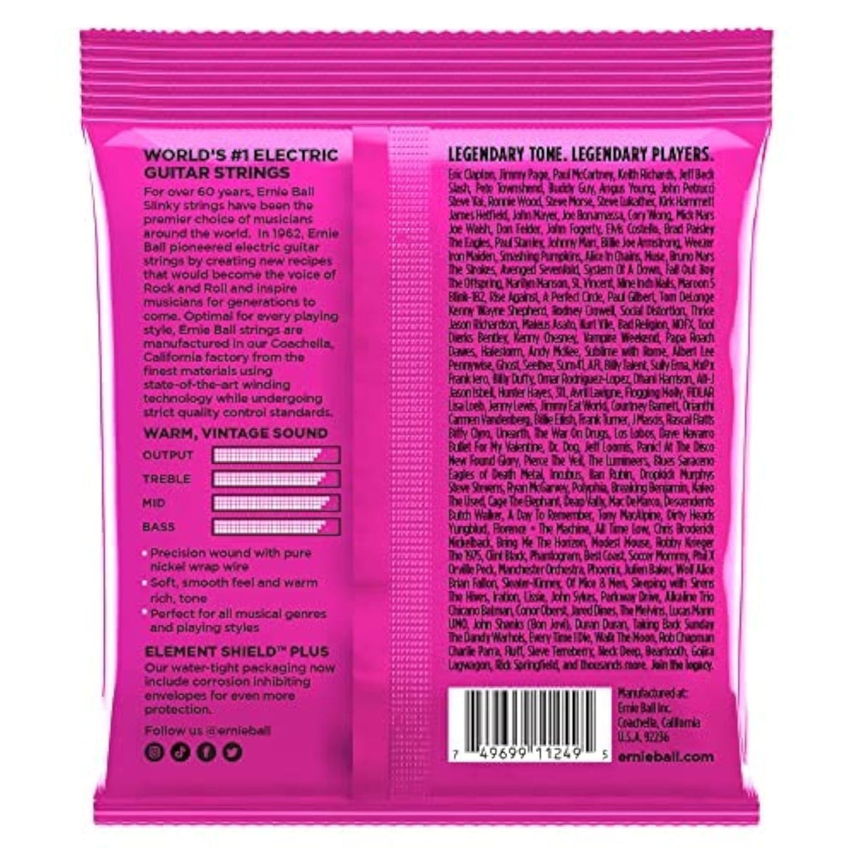 Ernie Ball Super Slinky Classic Pure Nickel Electric Guitar Strings 3-pack, 9-42 Gauge (P03253)