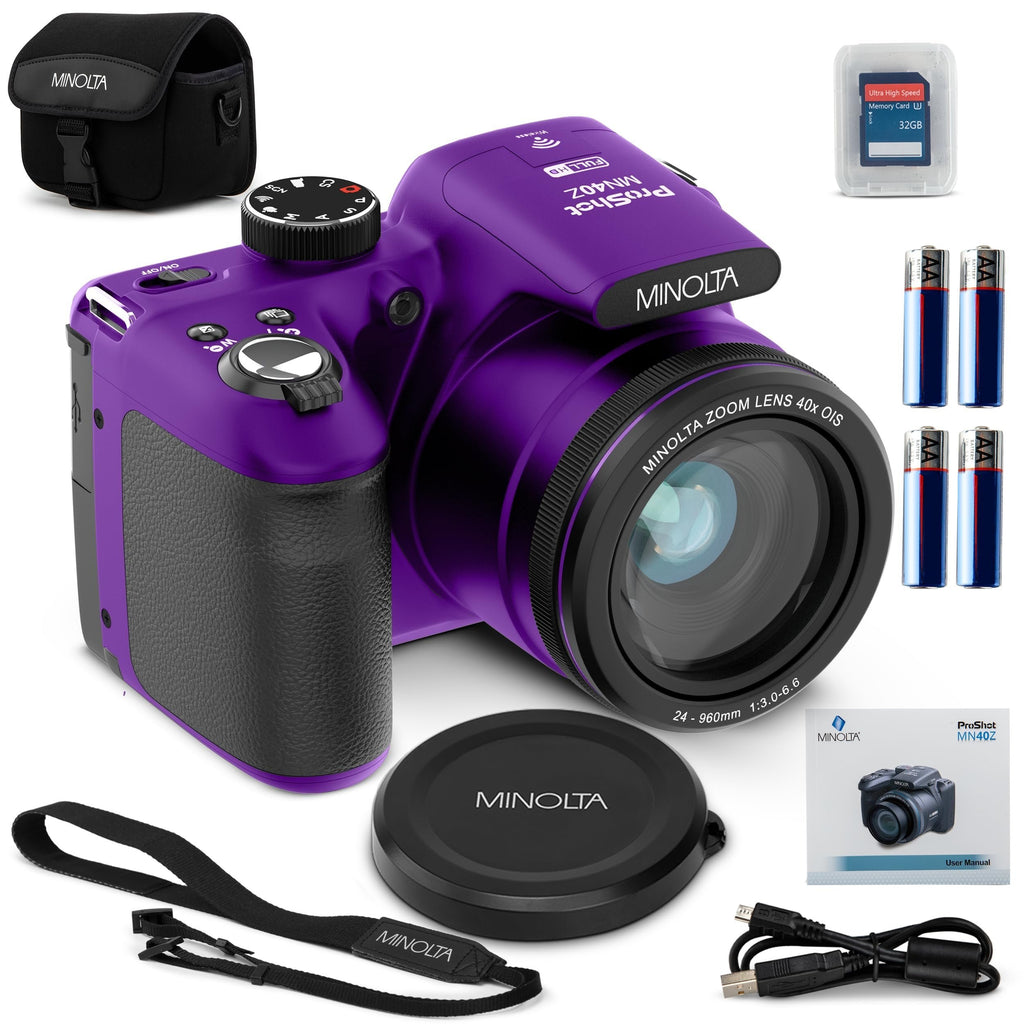 Minolta MN40Z 20MP Digital Camera – 40x Optical Zoom, 1080p FHD Video, 3.0