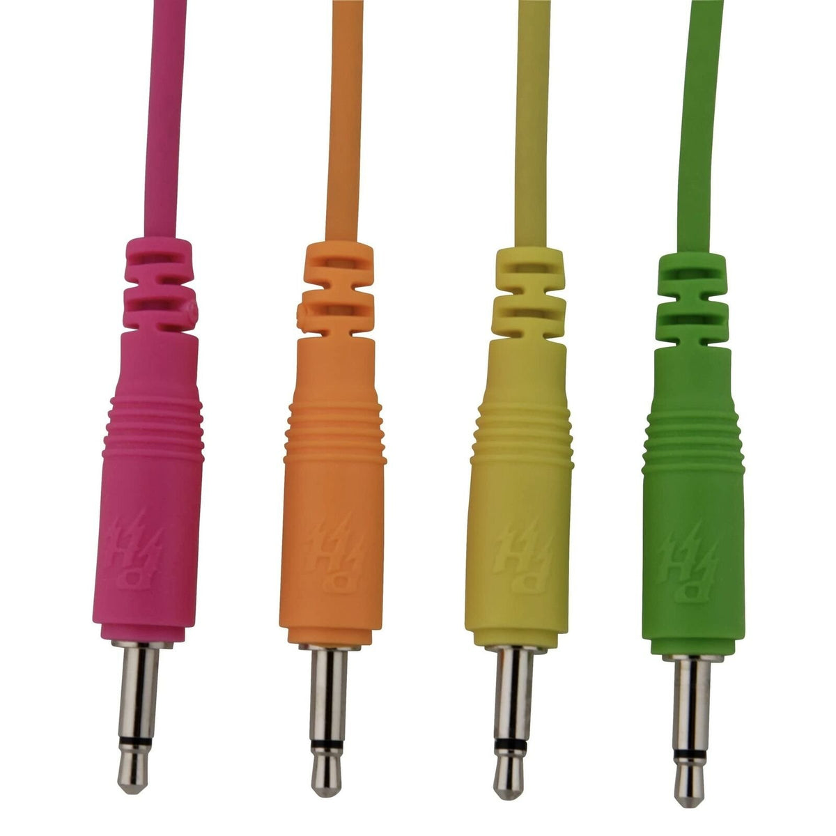 Pig Hog Pig Patch 3.5mm Mono Synthesizer Patch Cables, 4-Pack of 12 Neon Cables