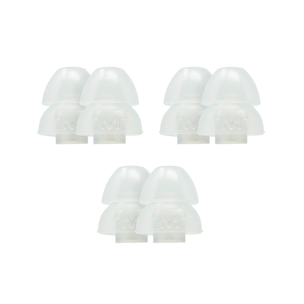 Etymotic Dual Flange Silicone Eartips, Clear - 6 Pack - Medium Fit