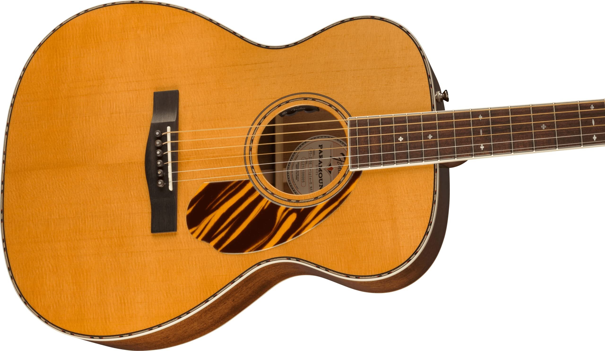 Fender Paramount PO-220E Orchestra Acoustic Guitar, with 2-Year Warranty, Natural, with Case
