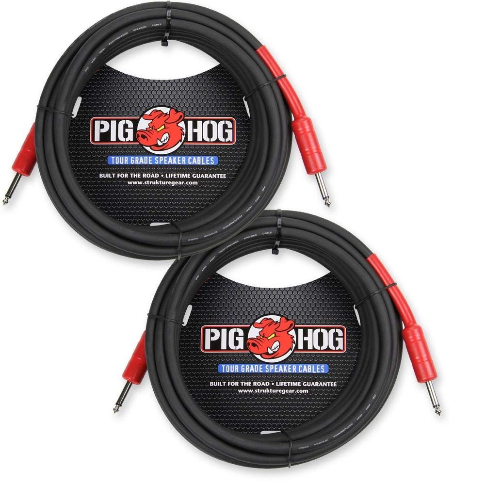 2-Pack Pig Hog PHSC25 8mm Tour Grade Speaker Cable, 25ft
