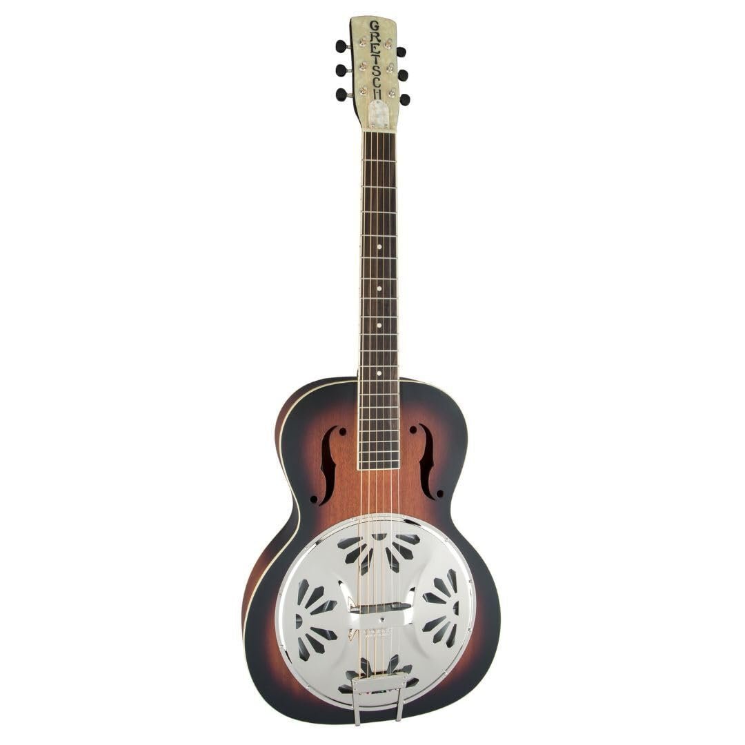 Gretsch G9220 6-String Resonator Electric Guitar with Bobtail Round Neck with Gretsch Ampli-Sonic Diaphragm Resonator Cone (Right-Handed, 2-Color Sunburst)