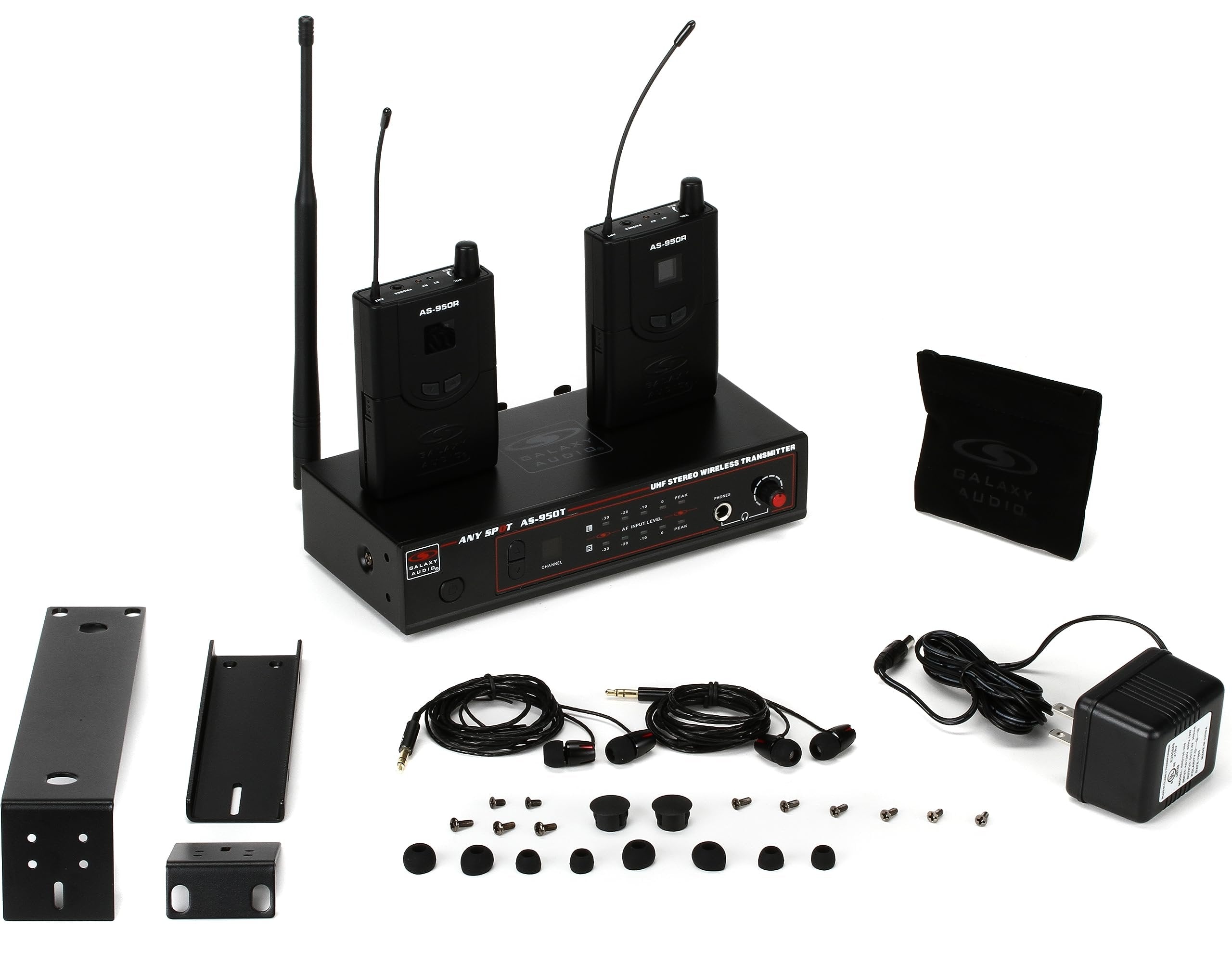 Galaxy Audio AS-950-2 Wireless in-Ear Monitor Twin Pack System - P2 Band,Black
