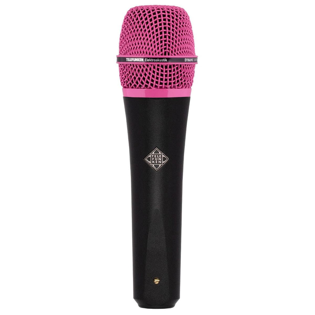 Telefunken M80 Custom Handheld Supercardioid Dynamic Vocal Microphone, Black Body with Pink Grille