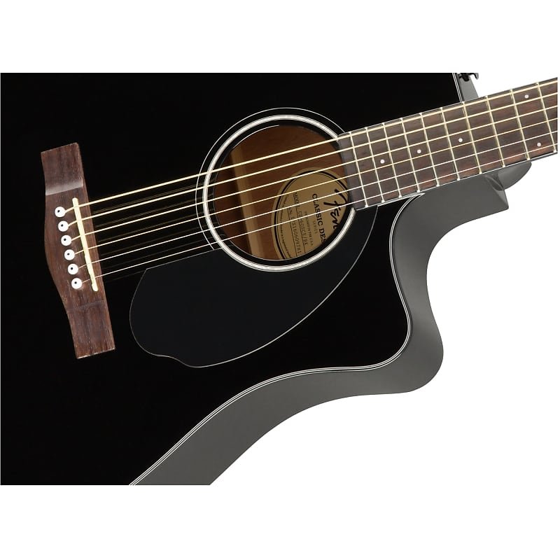 Fender CD-60SCE Dreadnought Acoustic Guitar, Walnut Fingerboard, Black, 0970113006