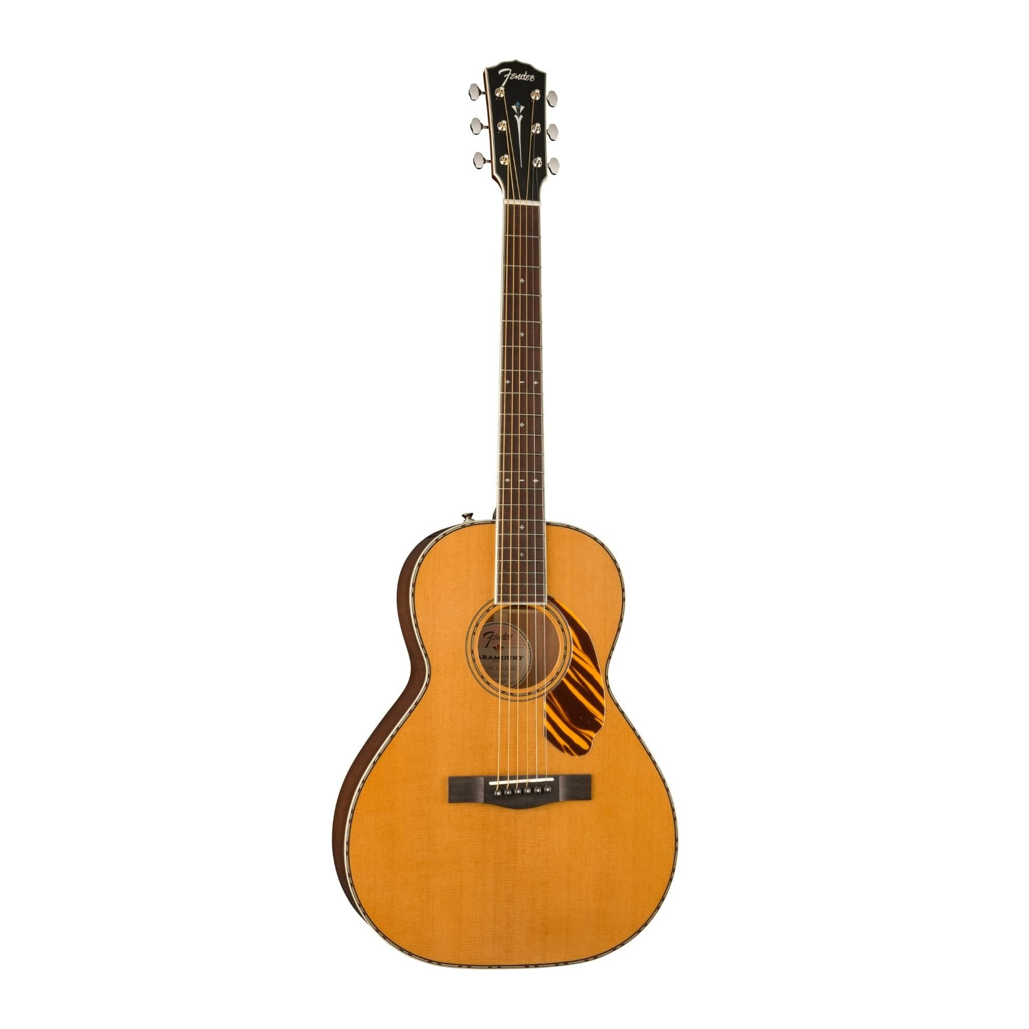 Fender Paramount PS-220E Parlor Acoustic Guitar, Natural, with Case