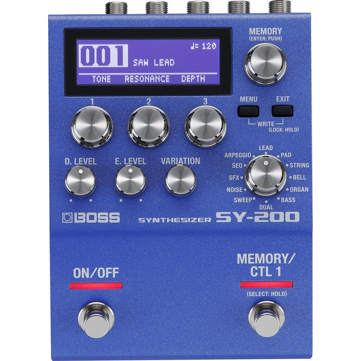 BOSS SY-200 SYNTHESIZER EFFECTS PEDAL – Advanced BOSS Polyphonic Guitar Synth Technology in a Streamlined 200 Series Pedal for any Guitar or Bass – Full MIDI I/O – 128 Memories – 171 Synth Sounds