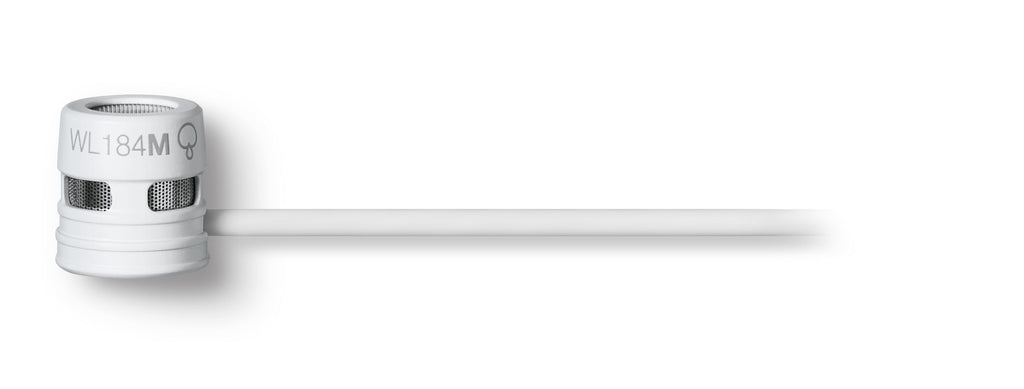 Shure WL184M Professional Low-Profile Lavalier Microphone - Supercardioid Condenser Lav Mic with TA4F Termination, includes Pouch, Tie Clip & Snap-Fit Windscreen - White (WL184MW/S-TQG)