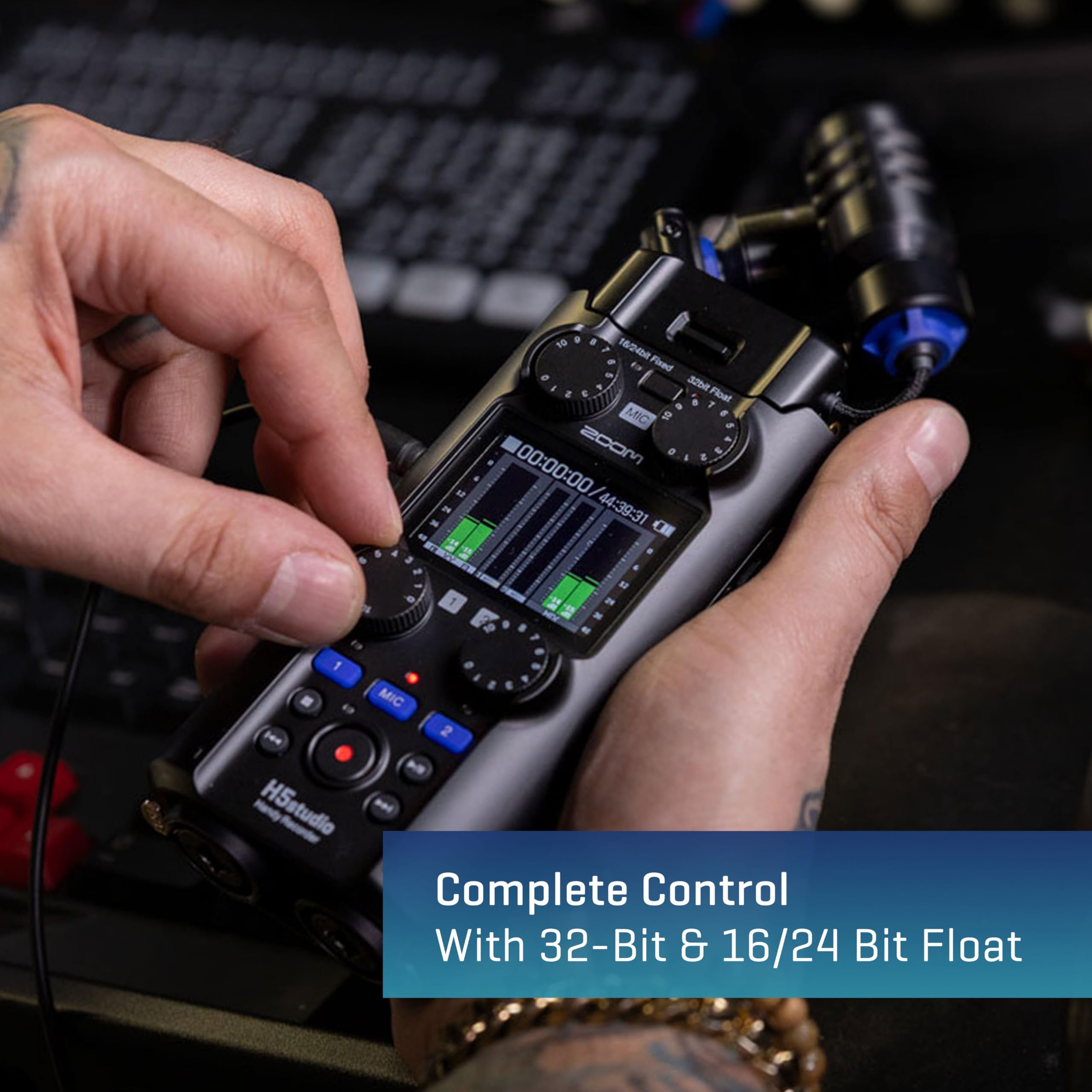 Zoom H5 Studio Handheld Recorder for Musicians, Podcasters & Filmmakers with Large Stereo Microphones, 2 Pro Quality Preamps, 6 Tracks of Recording, 32-Bit Float and USB Audio Interface