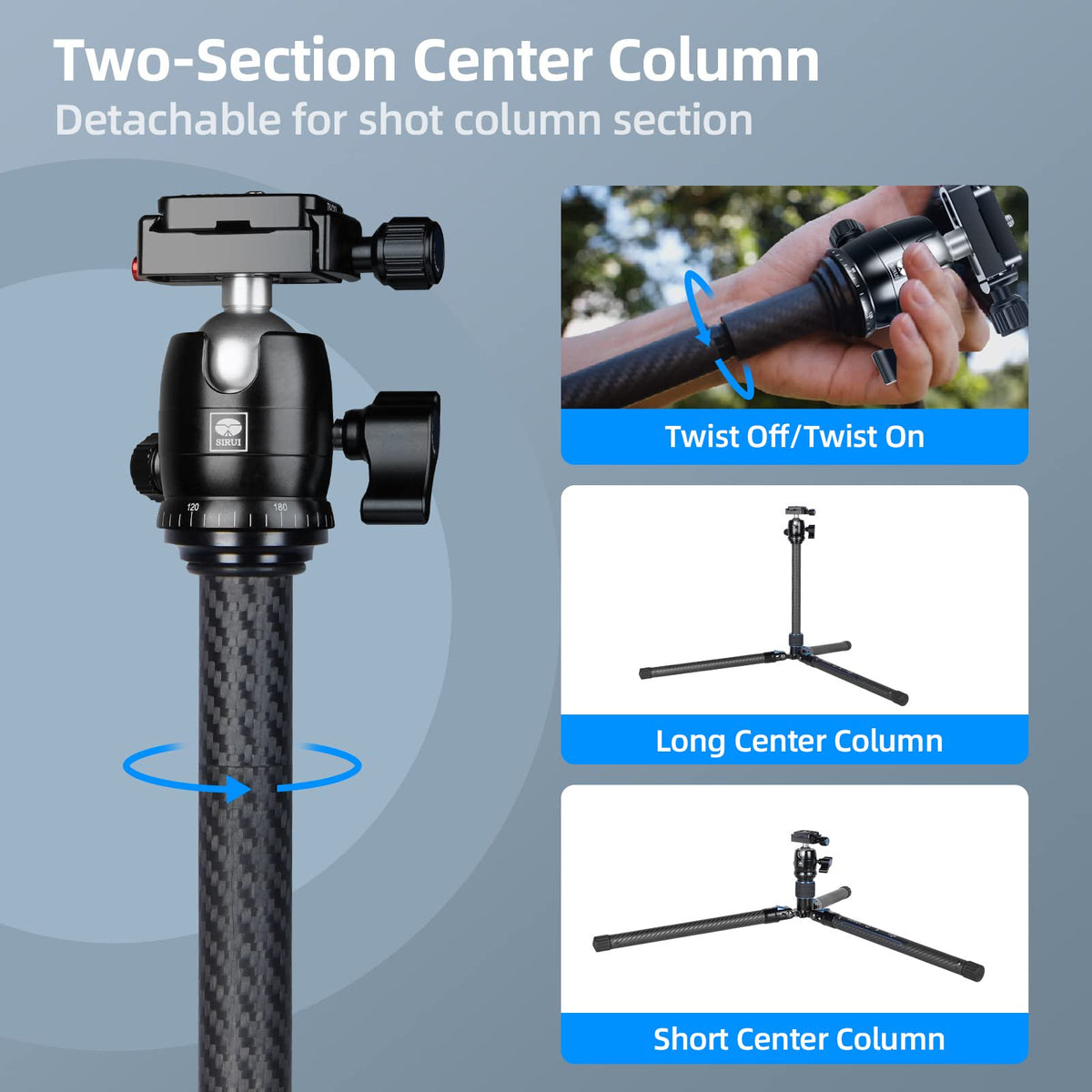 SIRUI AT-125 Carbon Fiber Travel Tripod with Ball Head