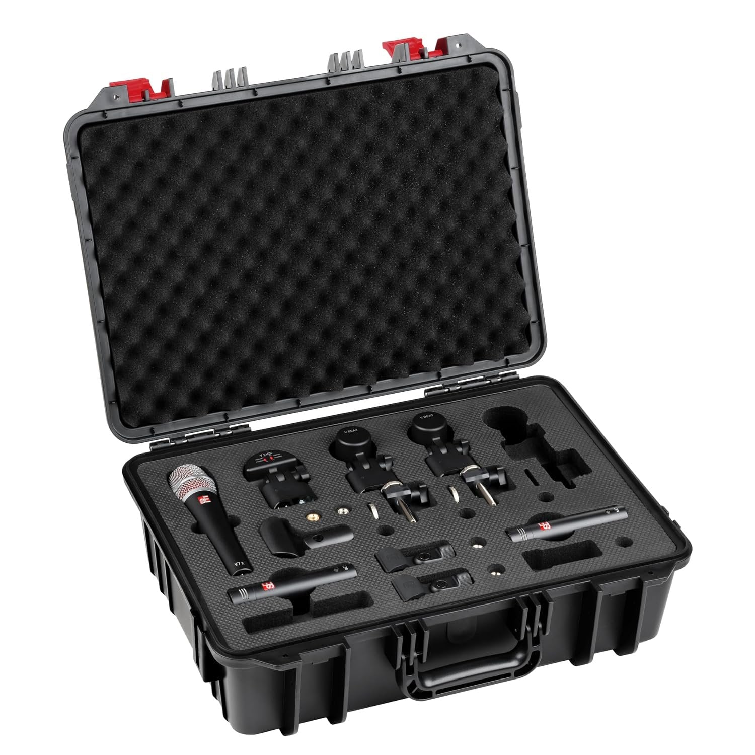 SE ELECTRONICS V Pack Club Standard Drum Mic Kit for Toms, Snares & Bass Drums - Includes 1 V Kick, 2 V Beats, 2 V Clamps, 1 V7 X Instrument Microphone, 2 sE7 Condensers & More