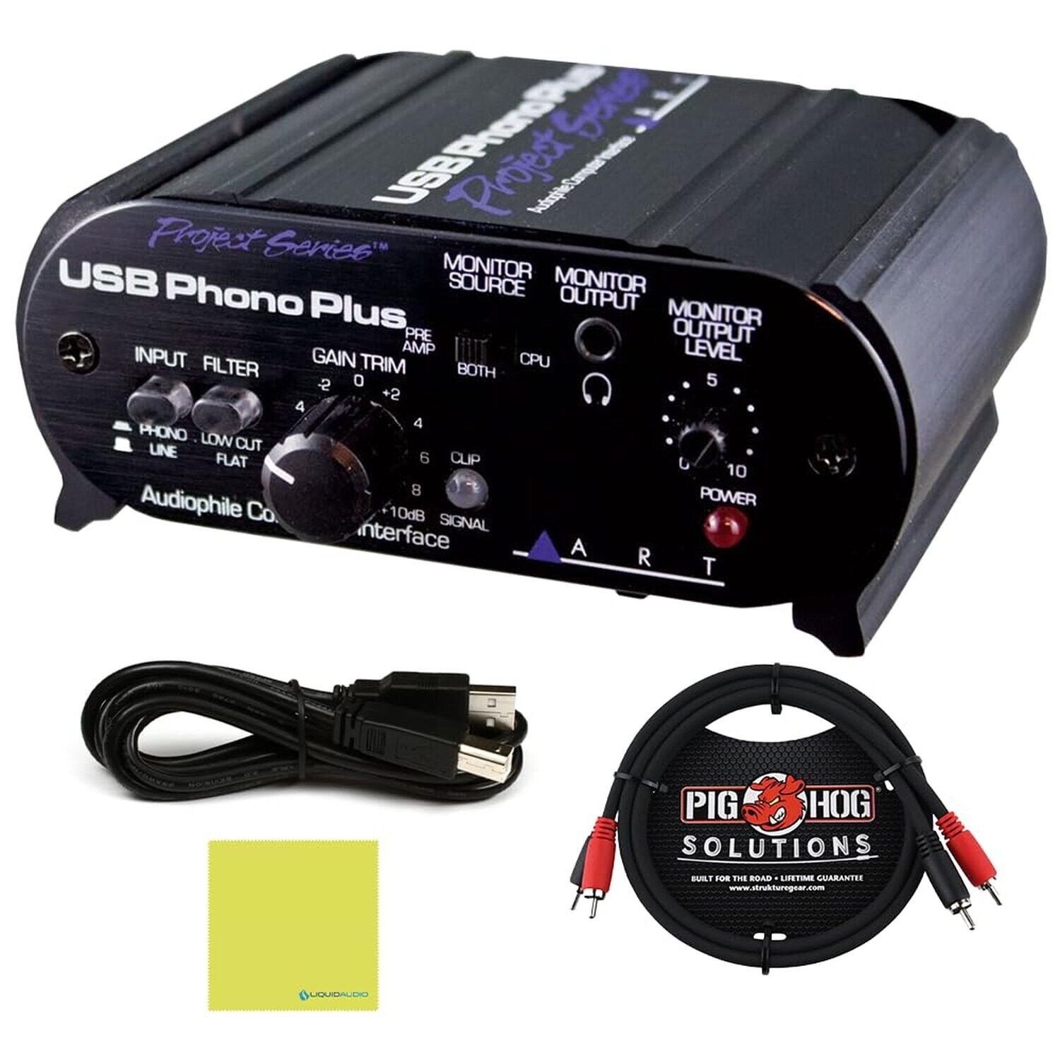 ART USB Phono Plus Project Series USB Audio Interface for PC and MAC Bundle w...
