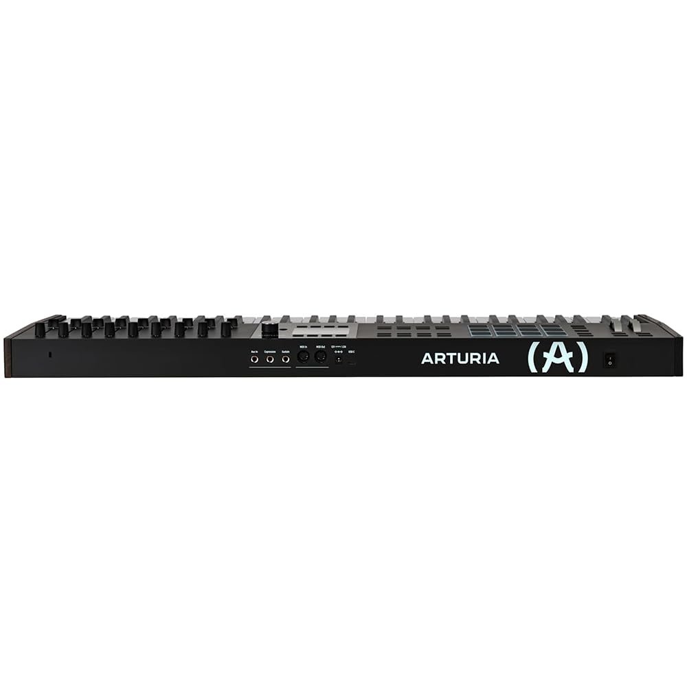 Arturia KeyLab 61 Mk3 Black Bundle with Sustain Pedal & Polishing Cloth – 61-Key USB MIDI Controller, DAW Integration, Faders, Encoders, Pads & Analog Lab Pro Software for Music Production