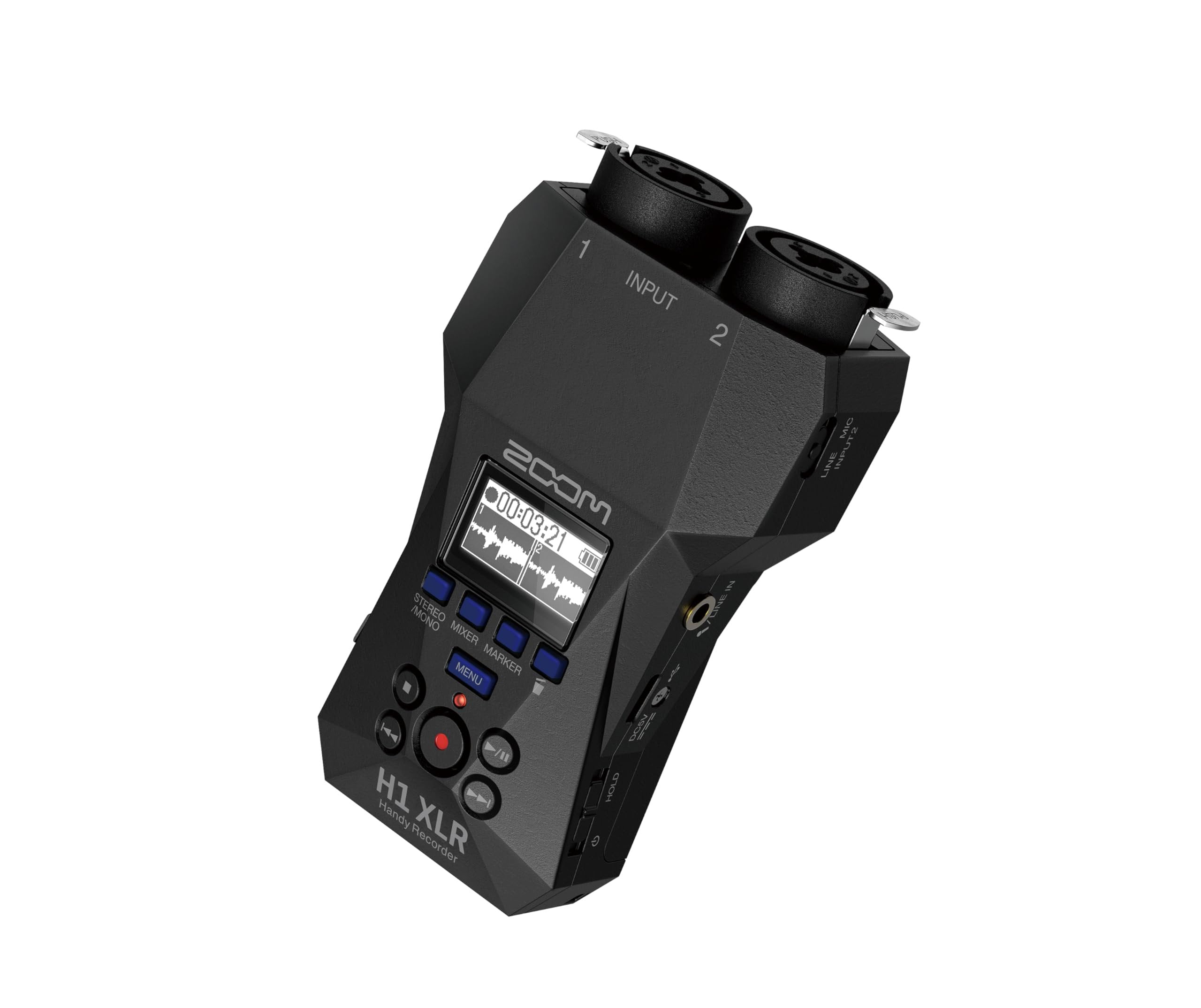 Zoom H1 XLR 2-Channel Recorder for Musicians, Filmmakers & Podcasters with 2 XLR/TRS Locking Inputs, 3.5mm Stereo Mic/Line In, and 32-Bit Float