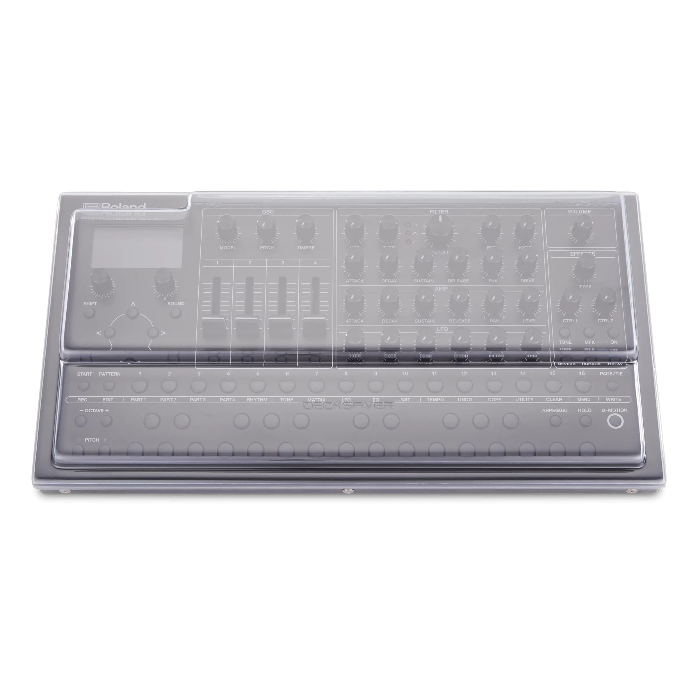 Decksaver Super Strong Polycarbonate Custom Fit Cover Compatible with Roland SH-4D Synthesizer, Groovebox Dust Cover for Travel and Everyday Protection