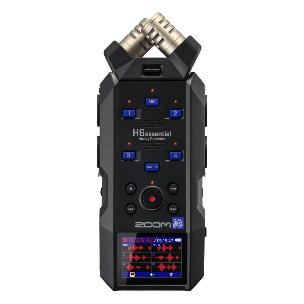 Zoom H6 Essential Handheld Recorder for Musicians, Podcasters & Filmmakers with Stereo Microphones, 4 XLR/TRS Inputs, 6 Tracks of 32-Bit Float Recording, & USB Audio Interface
