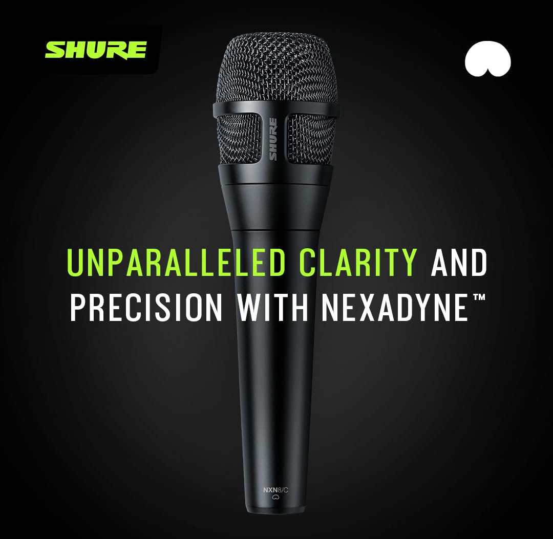Shure Nexadyne 8/S - SuperCardioid Dynamic Vocal Microphone with Dual-Engine Technology, Focused Sound Capture, Reliability - Ideal for Vocalists Needing Maximum Isolation, Precise Sound Control