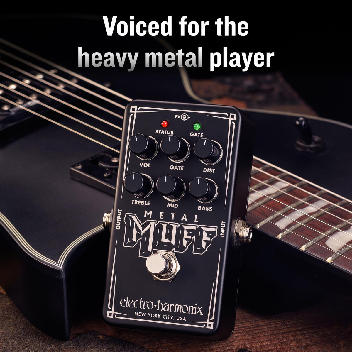 Electro-Harmonix Nano Metal Muff, Black, NANO METAL MUFF - Electric Guitar Distortion with Noise Gate Pedal