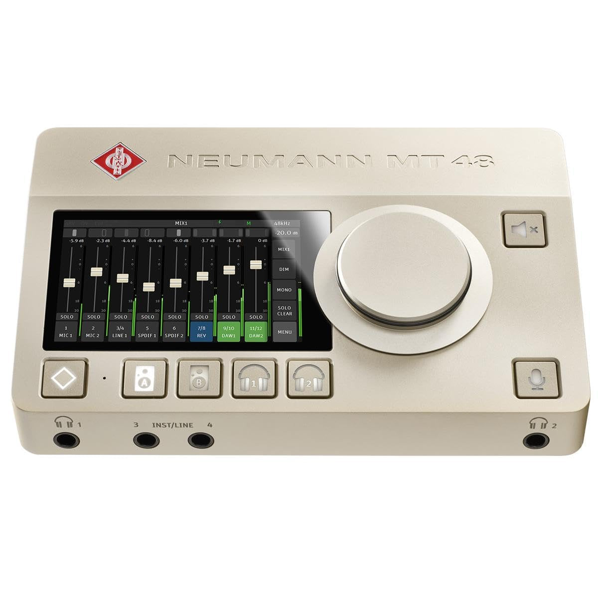 Neumann MT 48 US - Premium USB-C Audio Interface with Touchscreen Control, AES67, MIDI Interface, & ADAT/S/PDIF Expansion Connectivity