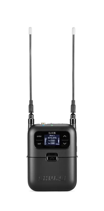 Shure SLXD5 Portable Digital Wireless Receiver - 24-bit Audio Clarity, Long-Range UHF, Multi-Mic Mode-for Camera Use, IR Sync, Includes AA Batteries & Carrying Pouch | G58 Band (SLXD5=-G58)