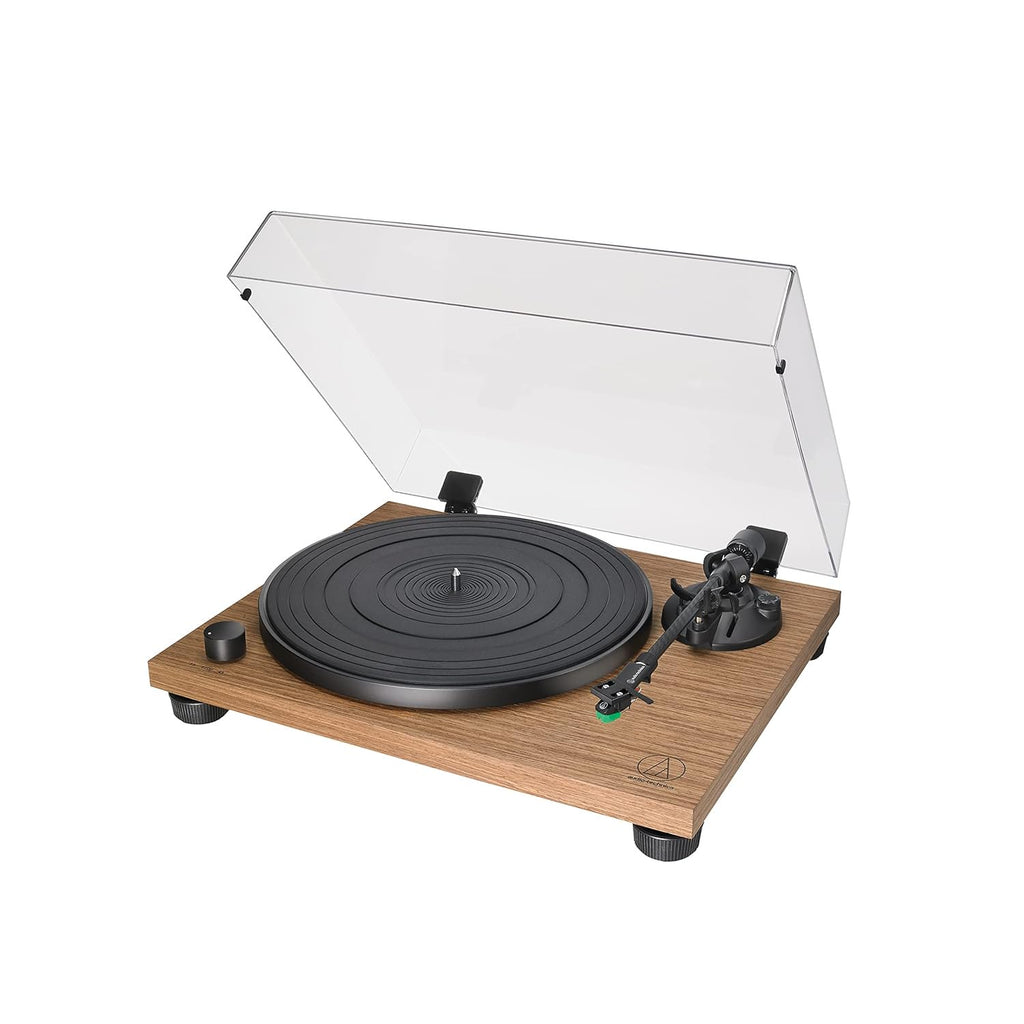 Audio-Technica AT-LPW40WN Fully Manual Belt-Drive Turntable, 2 Speeds, Dynamic Anti-Skate Control, Carbon-Fiber Tonearm Walnut