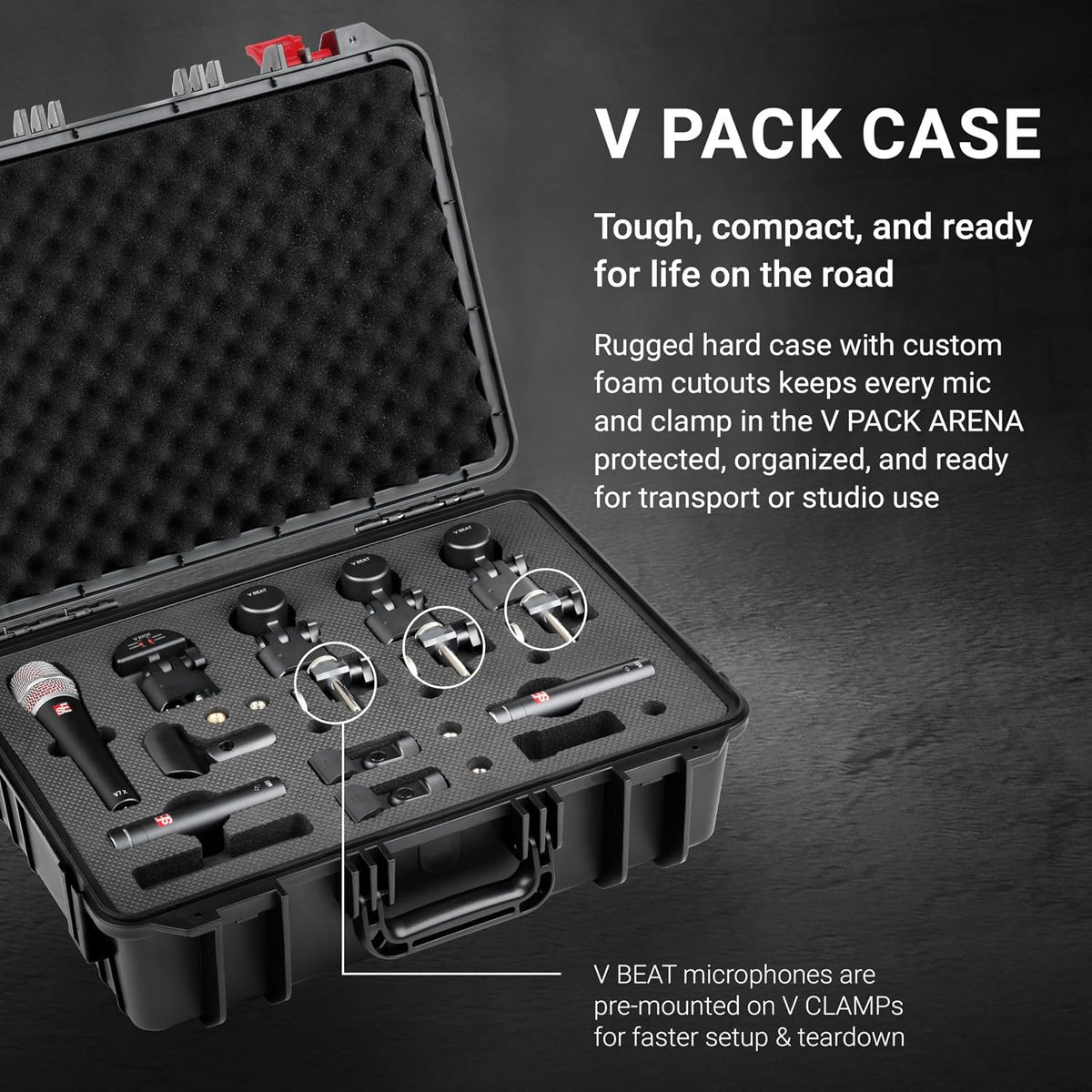 SE ELECTRONICS V Pack Arena Drum Mic Kit for Toms, Snares & Bass Drums - Includes 1 V KICK, 3 V Beats & V Clamps, 1 V7 X Instrument Microphone, Pair of sE8 Condensers & More
