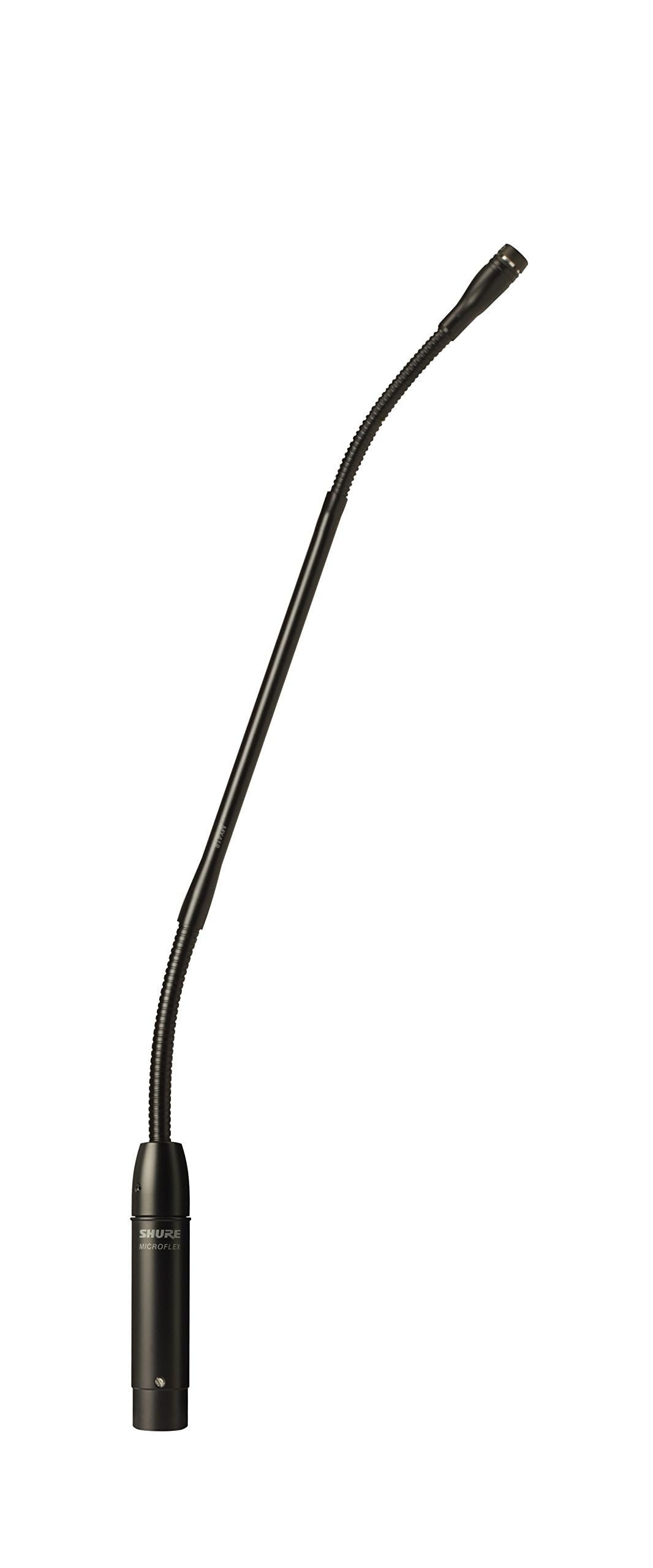 Shure Microflex MX412SE/S Supercardioid Condenser Microphone, 12" Gooseneck with in-Line Preamp, Shock & Flange Mount, 10' Side- (or Bottom-) Exit Cable, Snap-Fit Foam Windscreen