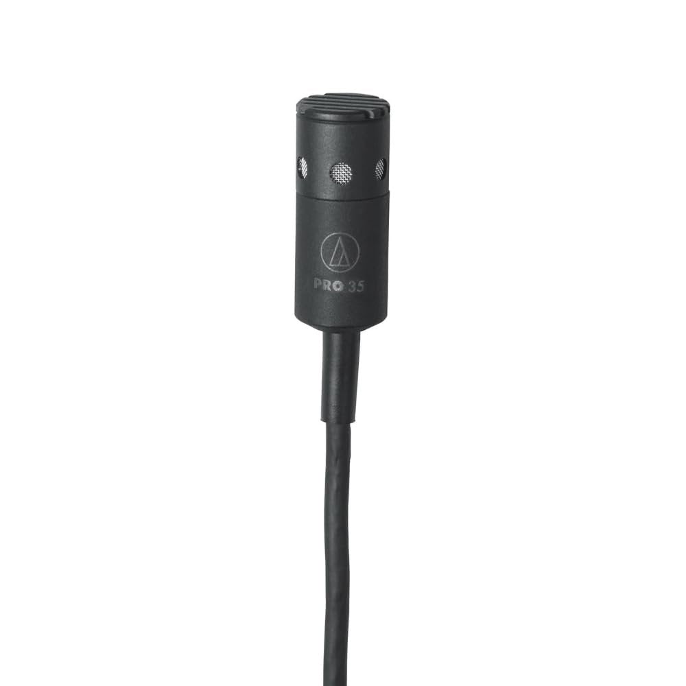 Liquid Audio Audio Technica PRO35 Cardioid Condenser Clip-on Instrument Microphone - Wired XLR Power Module Bundle w/Pig Hog PHM10 8mm XLR Mic Cable Polishing Cloth