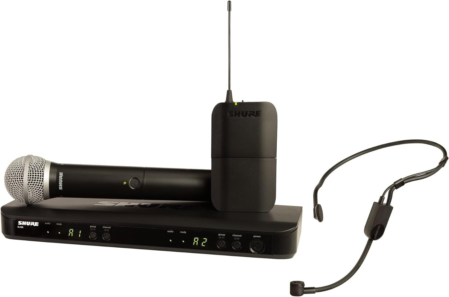 Shure BLX1288/P31 UHF Wireless Microphone System – Handheld & Headset, Multiple Bands