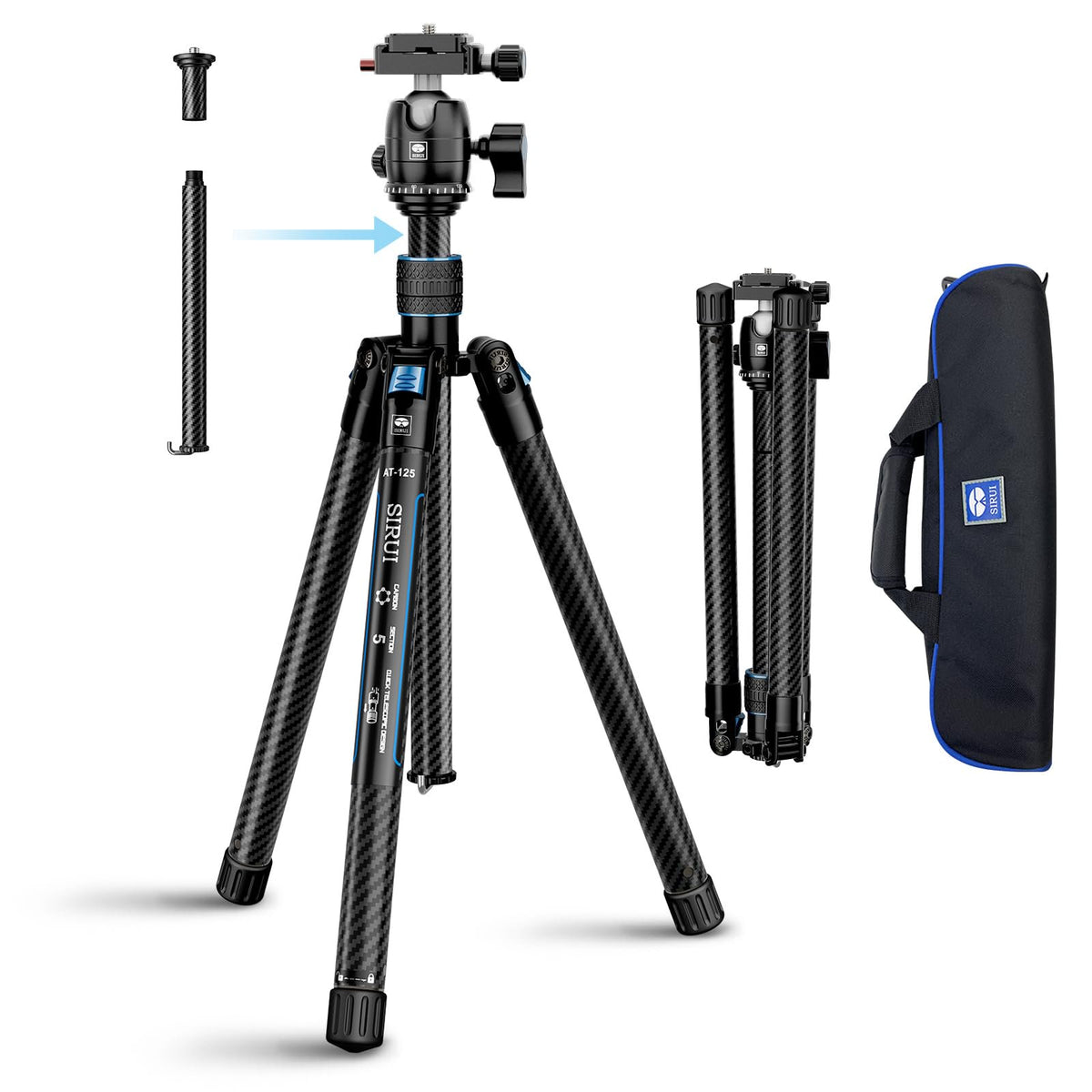 SIRUI AT-125 Carbon Fiber Travel Tripod with Ball Head