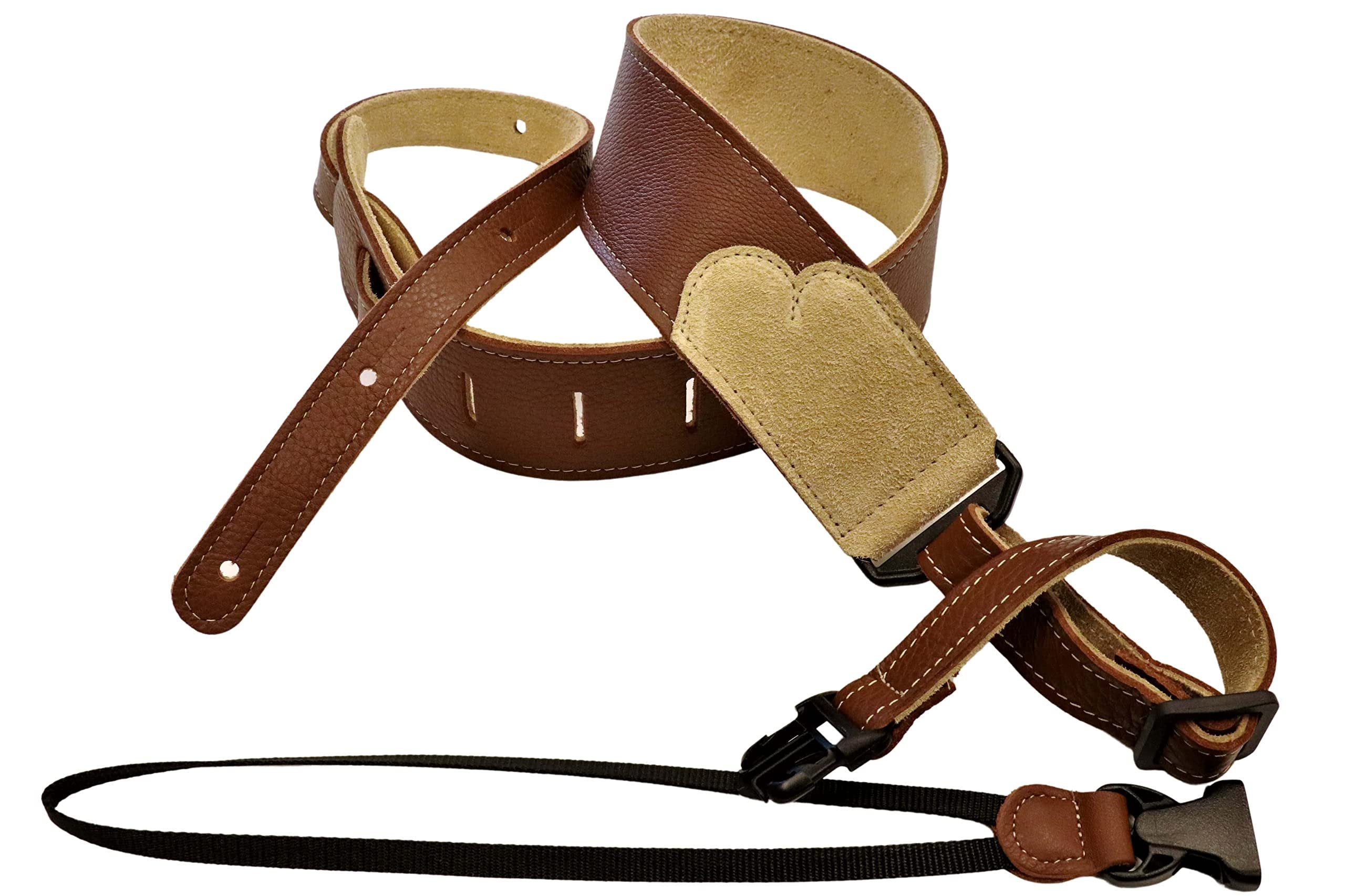 Franklin Strap 2.5" Glove Leather with Suede Backing and Quick Release Loop Resonator Dobro Strap