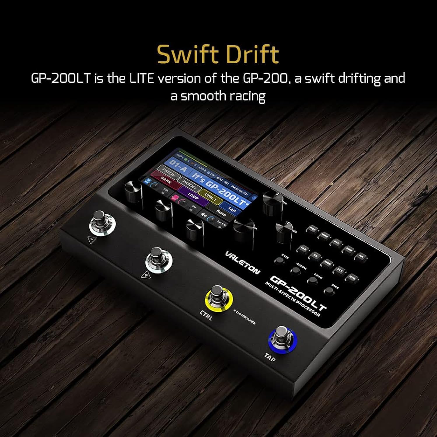 Valeton Multi Effects Pedal Multi Effects Processor Guitar Effects Pedal Bass Pedal Amp Modeling IR Cabinets Simulation Multi-Effects with FX Loop MIDI I/O Stereo OTG USB Audio Interface GP-200LT