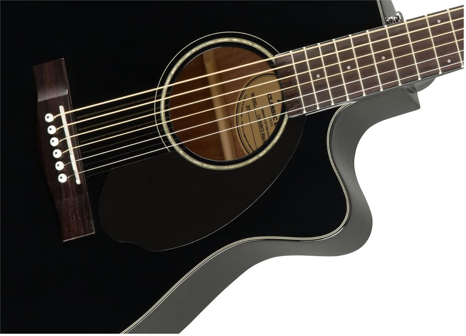 Fender CC-60SCE Acoustic Electric Guitar, Cutaway Concert, Black