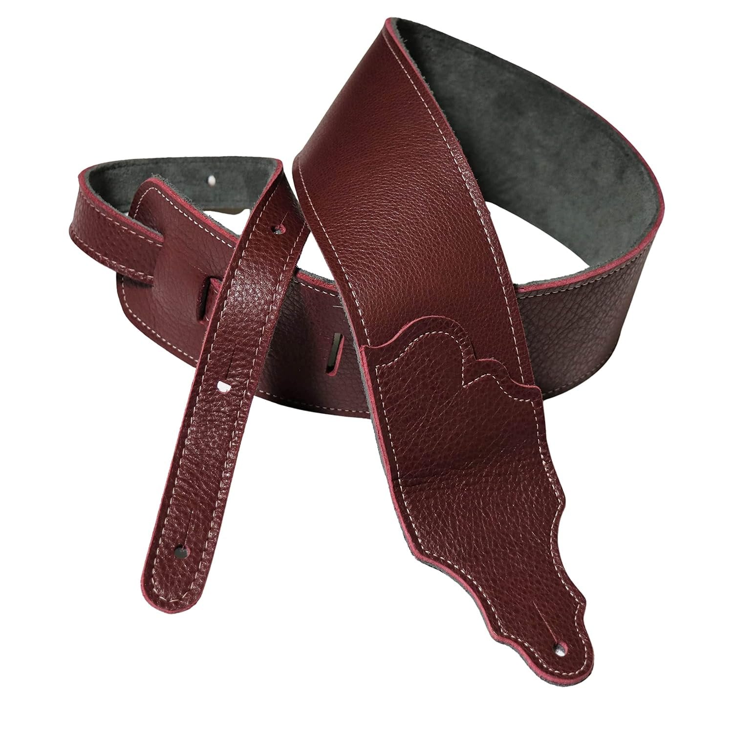 Franklin Strap Original Natural Glove Leather with Suede Backing Guitar Strap (3'', Oxblood)
