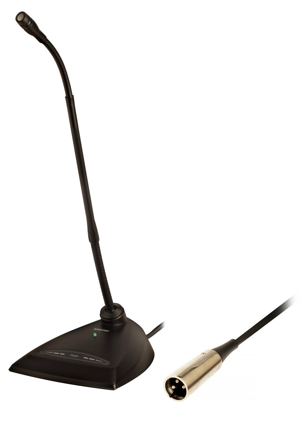 Shure MX412D/C Cardioid Condenser Microphone, 12 Gooseneck, Desktop Base with 10' Cable, Logic Functions, Programmable Switch, LED Indicator, Snap-Fit Foam Windscreen