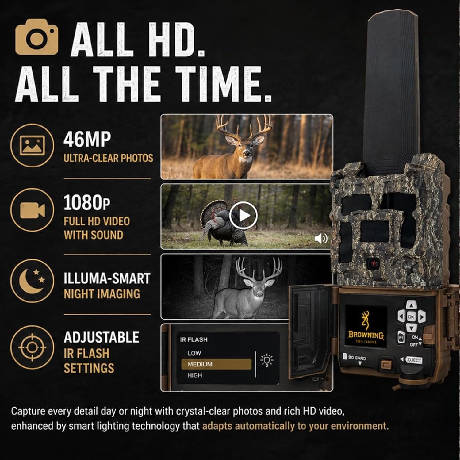 Browning Defender Pro Scout Max HD Dv 46MP 1080p Cellular Trail Camera