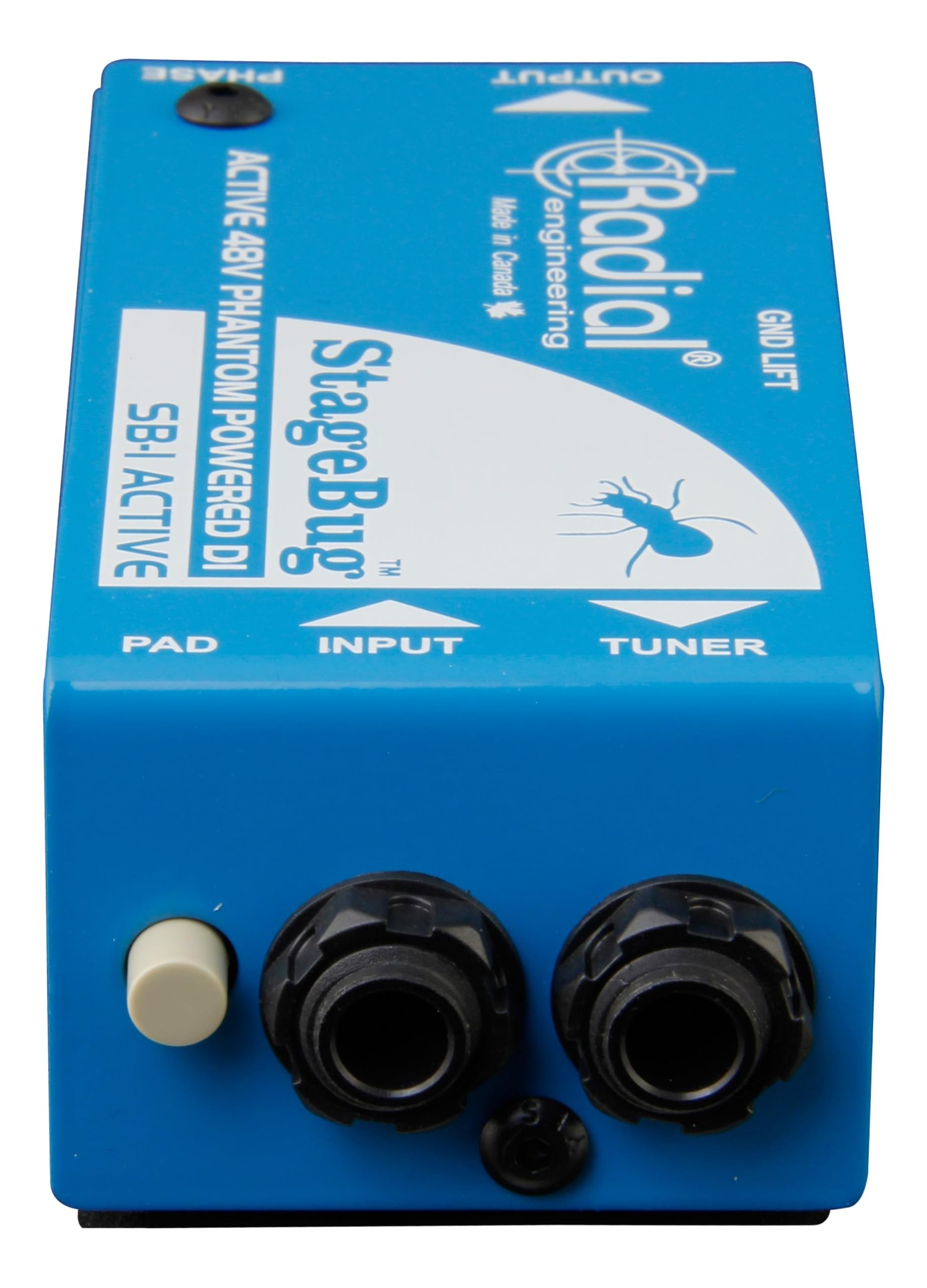 Radial Engineering StageBug SB-1 Compact Active DI Bundle w/Pig Hog PCH10BK "Black Woven" Instrument Cable and Liquid Audio Polishing Cloth