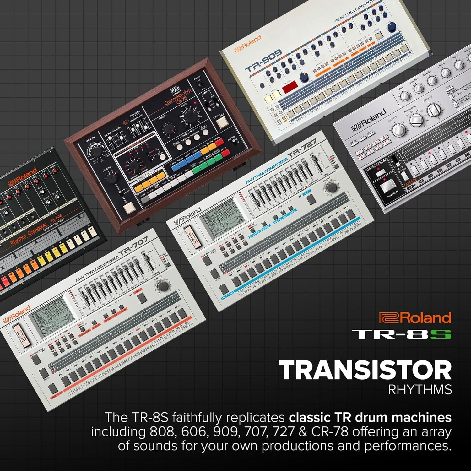 Roland Drum Machine – Compact Unit w/ TR Sounds, Samples, FM & FX