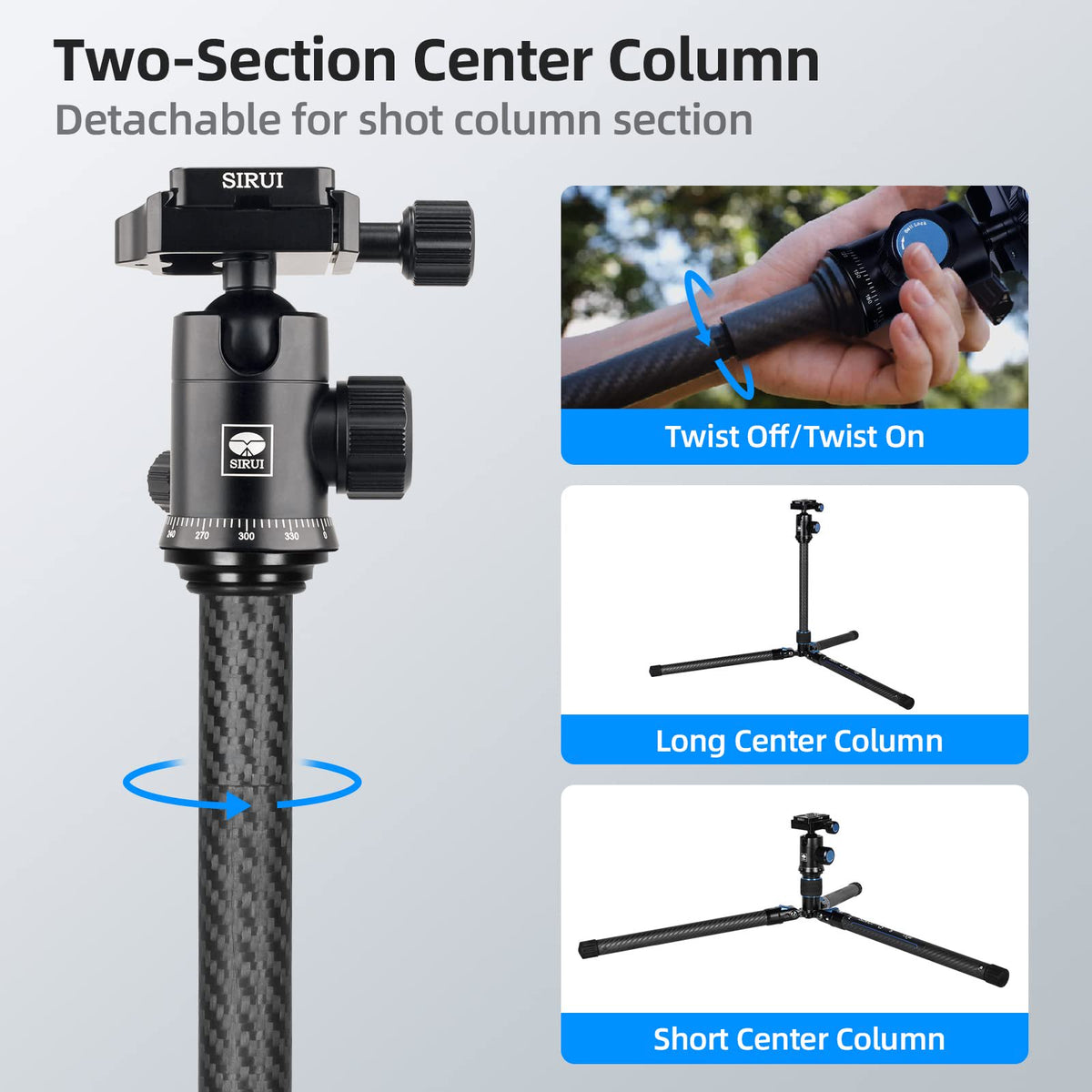SIRUI AT-125 Carbon Fiber Travel Tripod with Ball Head