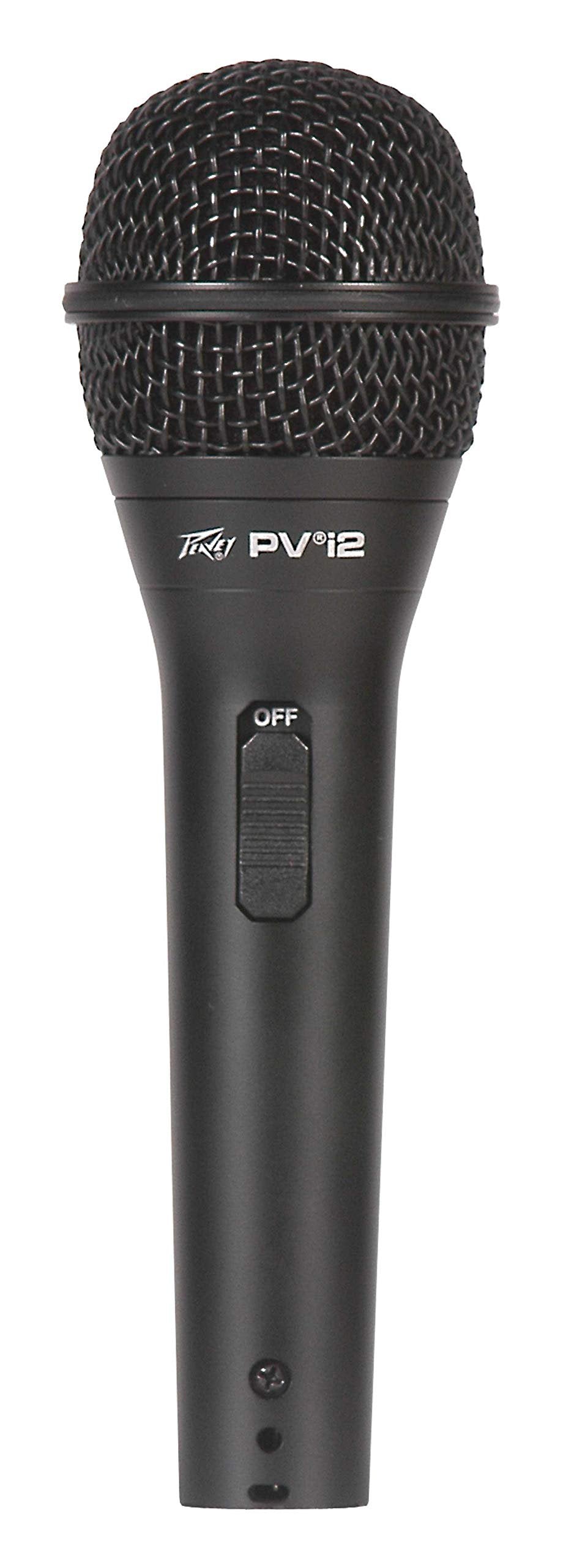 Peavey PVi 2 Dynamic Vocal Microphone, Black, Cardioid Unidirectional Polar Pattern, Includes 20' XLR Cable, Perfect for Vocals, On/Off Switch