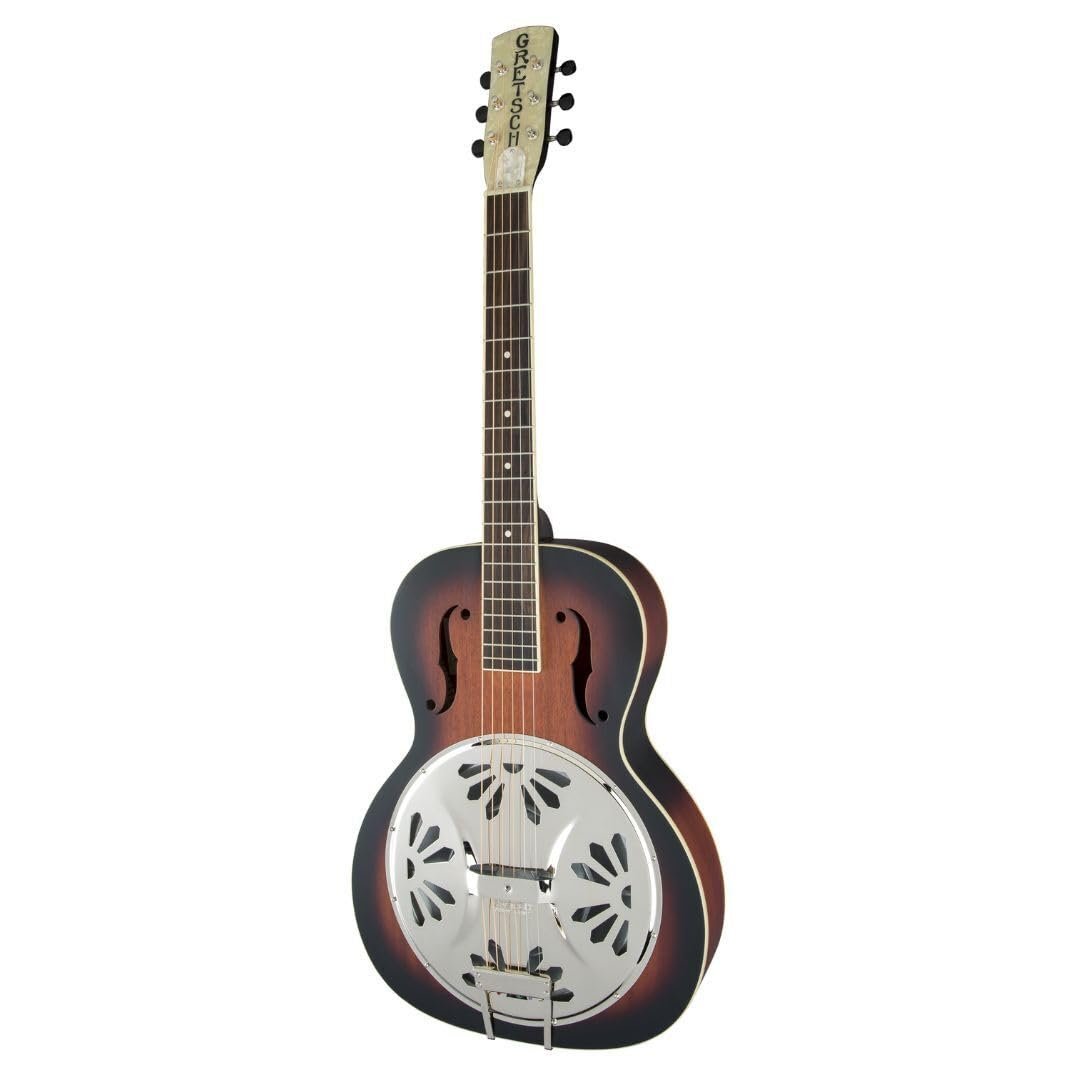Gretsch G9220 6-String Resonator Electric Guitar with Bobtail Round Neck with Gretsch Ampli-Sonic Diaphragm Resonator Cone (Right-Handed, 2-Color Sunburst)