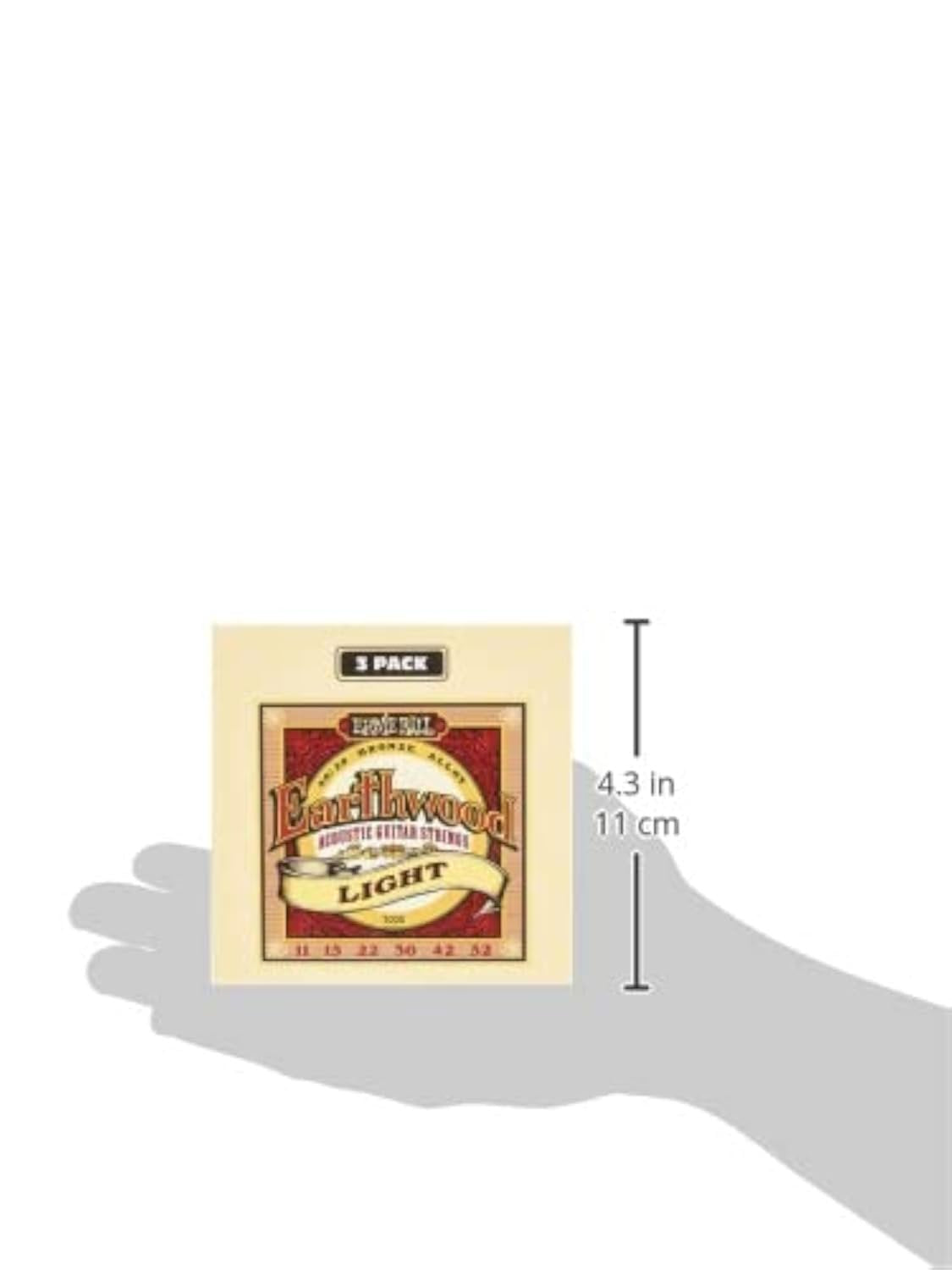 Ernie Ball Earthwood Light 80/20 Bronze Acoustic Guitar Strings 3-pack, 11-52 Gauge (P03004)