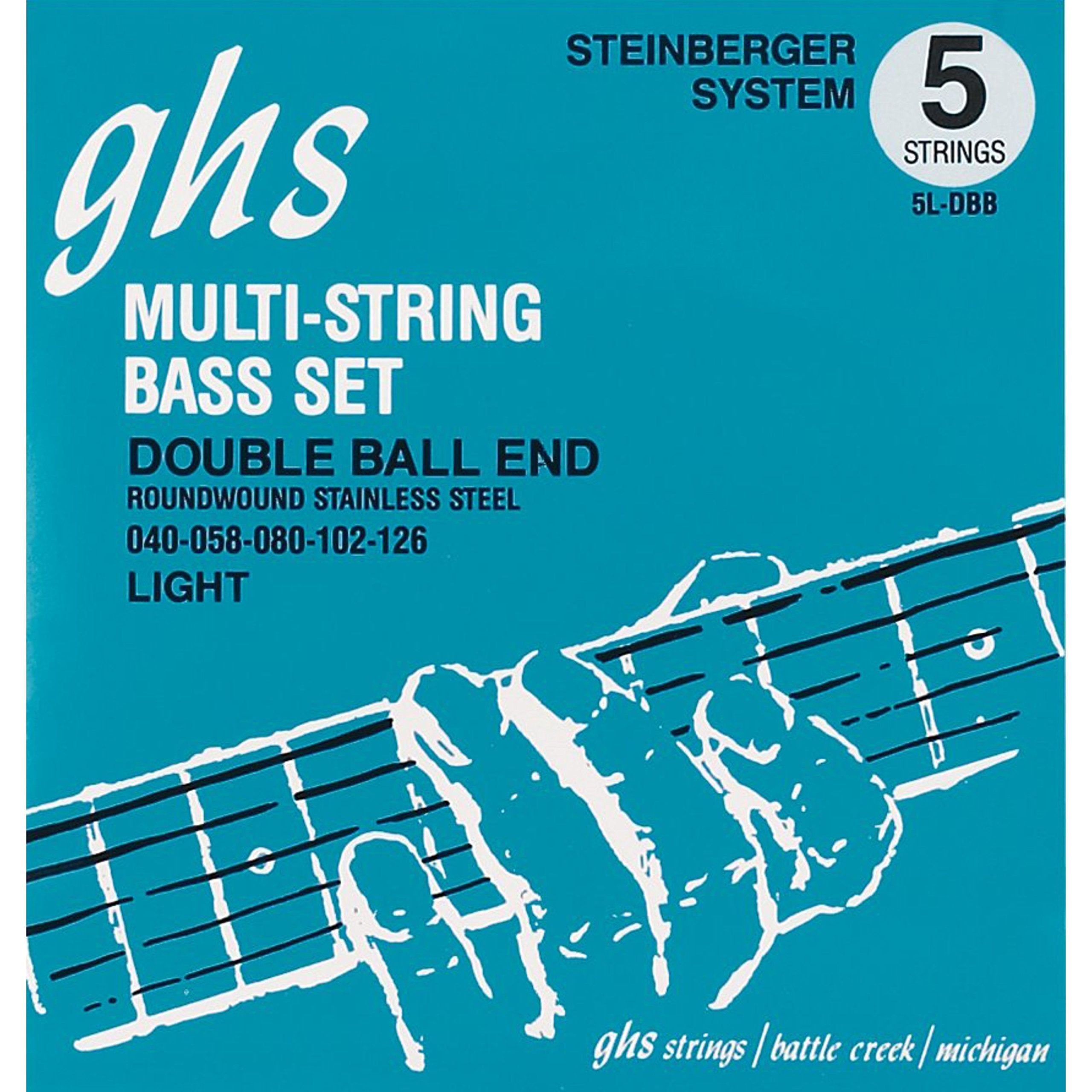 GHS 5LDBB 40-126 Light 5-String Bass Double Ball End String Set