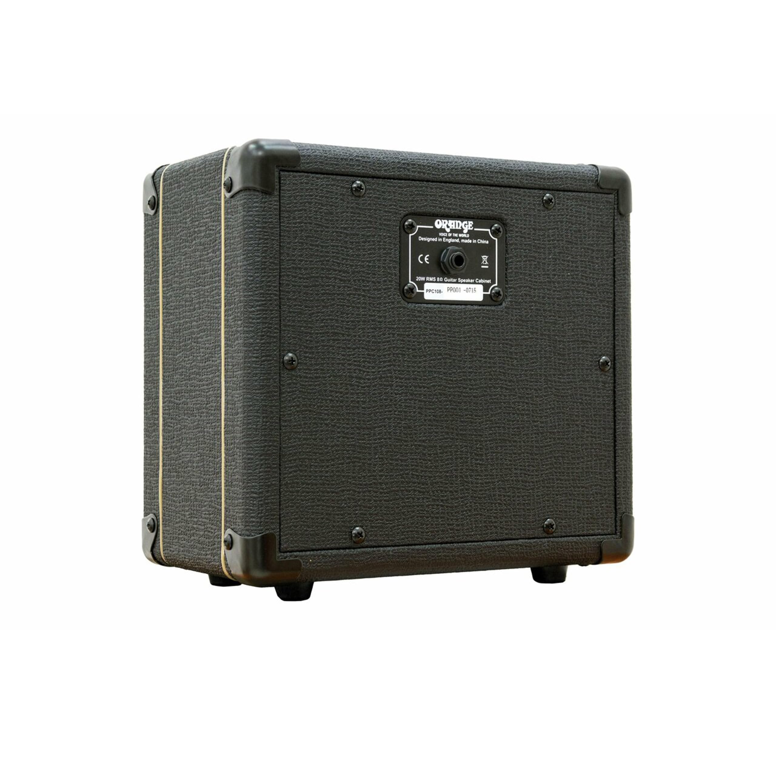 Liquid Audio Orange Amps PPC108 1x8 Closed Back Speaker Cabinet (Black) Bundle with 10ft Pig Hog Black Woven Instrument Cable and Instrument Polishing Cloth
