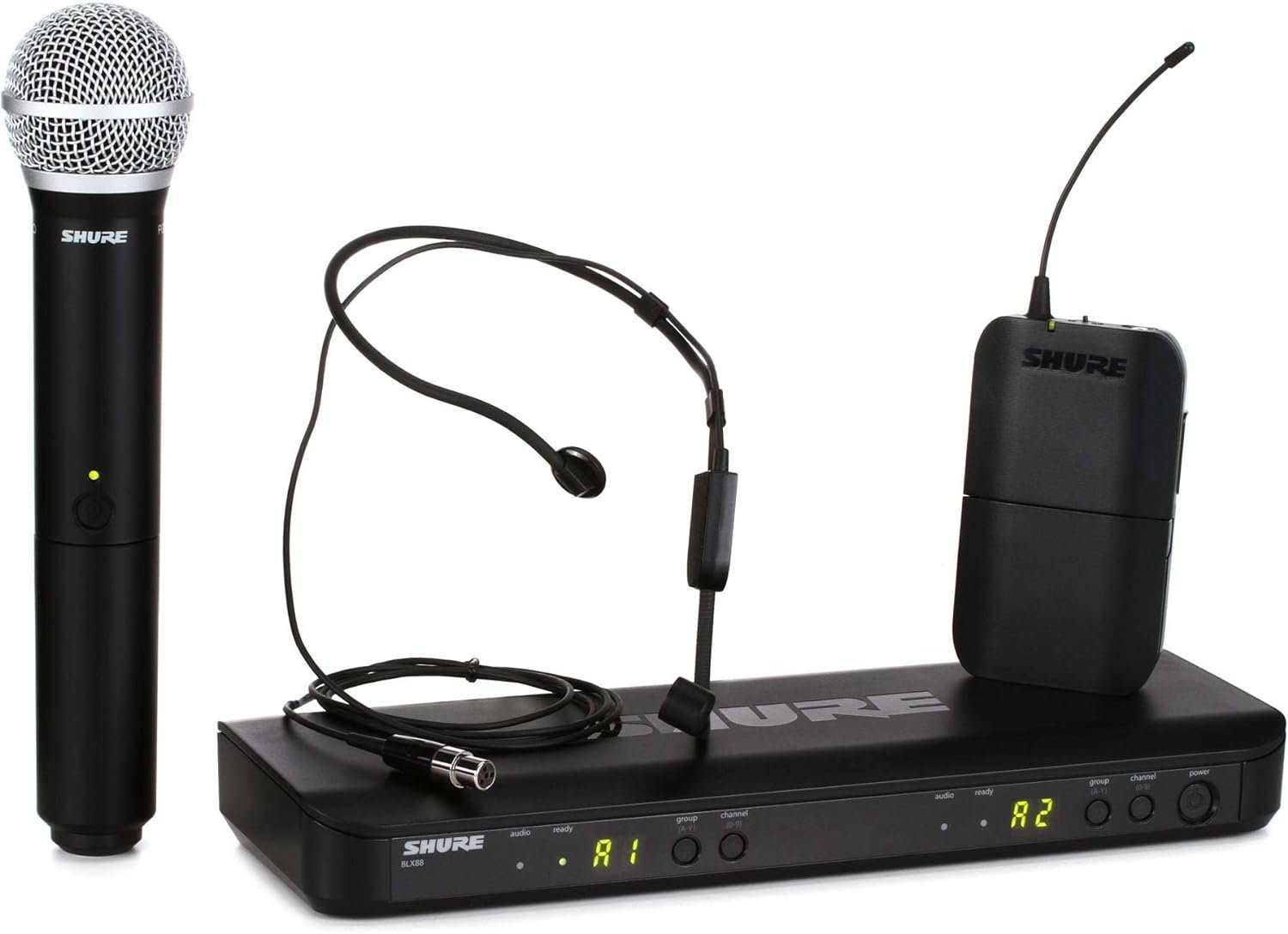 Shure BLX1288/P31 UHF Wireless Microphone System – Handheld & Headset, Multiple Bands