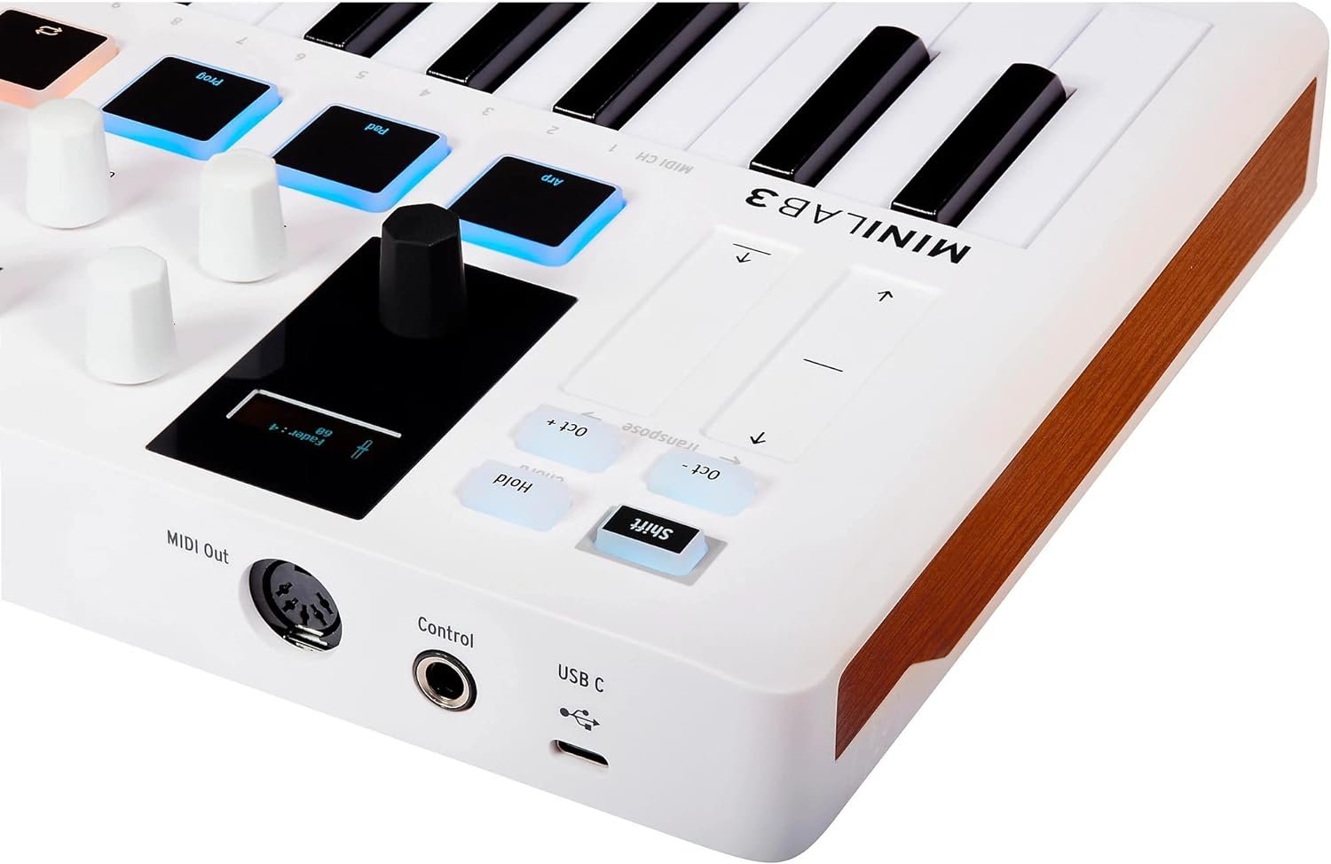 Arturia MiniLab 3 Portable 25-Key MIDI Keyboard Controller (White) with Pig Hog MIDI Cable, Polishing Cloth & Software Included