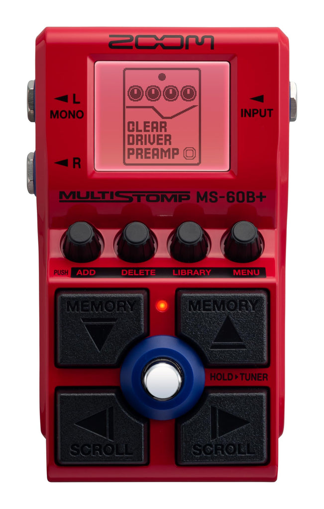 Zoom MS-60B+ MultiStomp Bass Effects Pedal with 95+ Effects, Amp Models & Preamps, Stereo Output, Built-In Tuner, Effect Chaining, Battery Powered